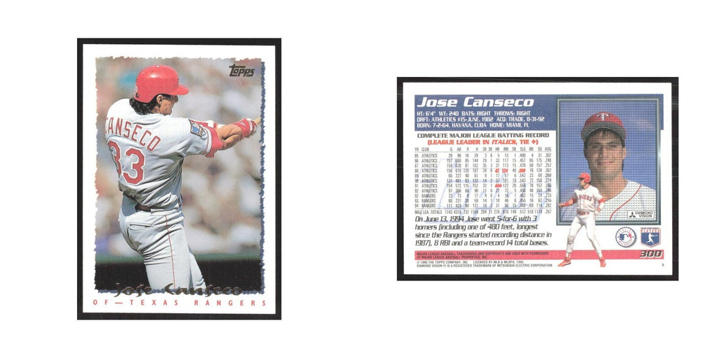 1995 Topps Jose Canseco Rangers #300