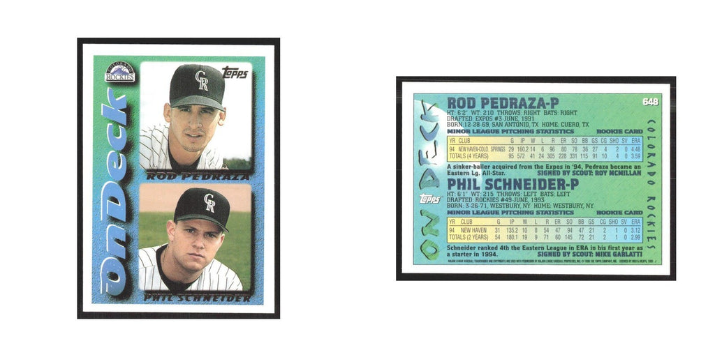 1995 Topps Rod Pedraza/Phil Schneider Rockies #648