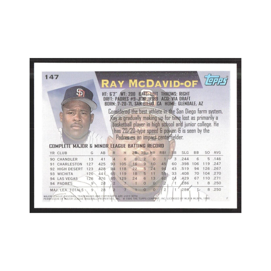 1995 Topps Ray McDavid Padres #147