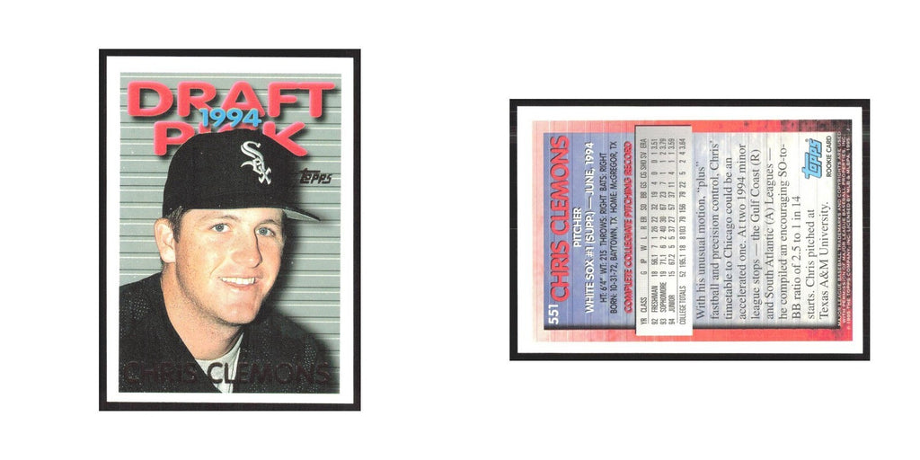 1995 Topps Chris Clemons White Sox #551