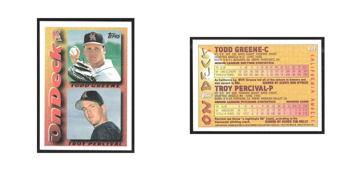 1995 Topps Todd Greene/Troy Percival Angels #633