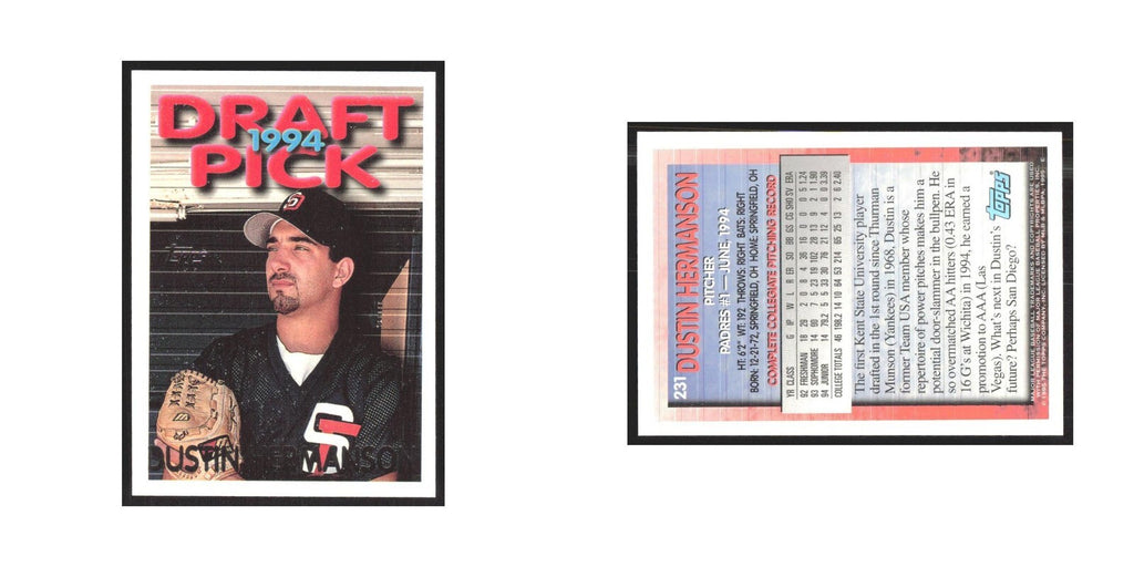 1995 Topps Dustin Hermanson Padres #231