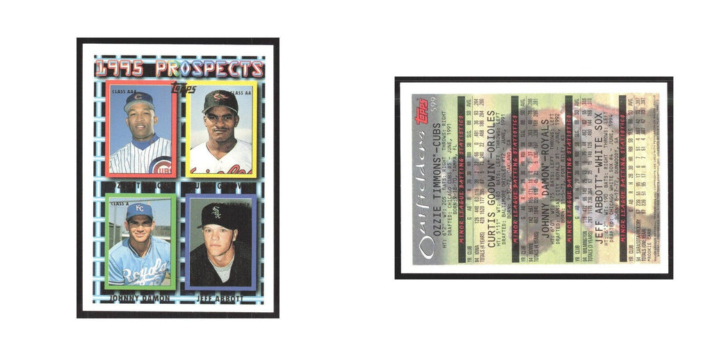 1995 Topps Ozzie Timmons/Curtis Goodwin/Johnny Damon/Jeff Abbott #599
