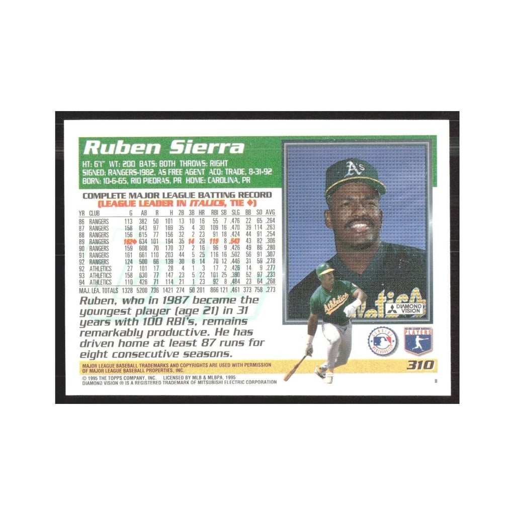 1995 Topps Ruben Sierra Athletics #310