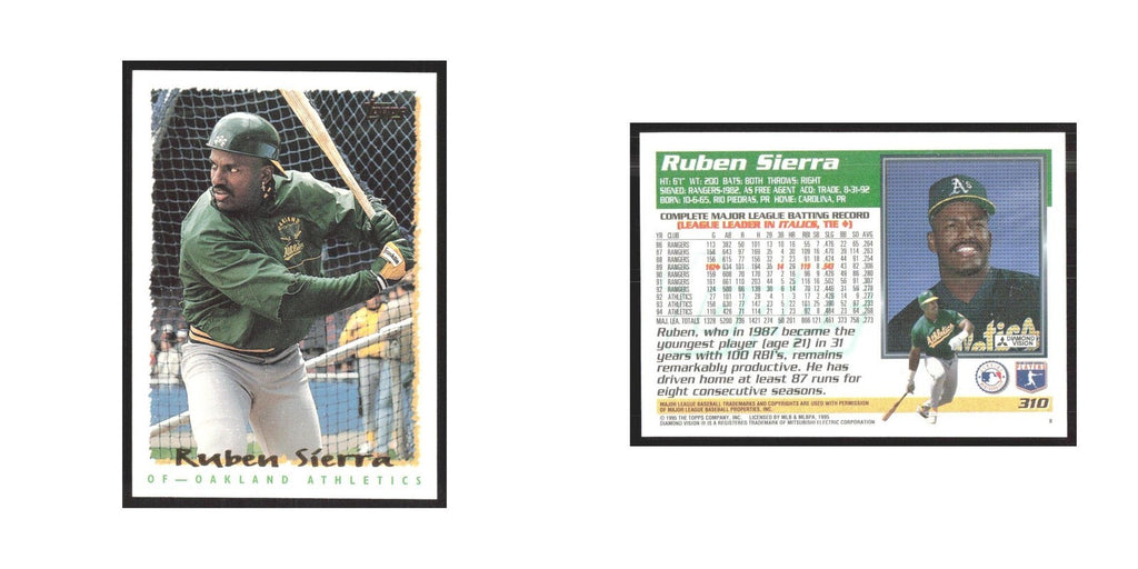 1995 Topps Ruben Sierra Athletics #310