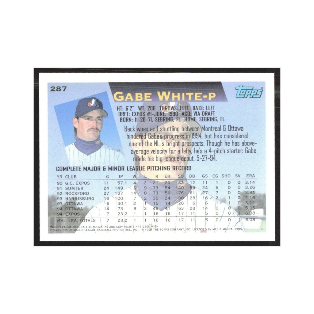 1995 Topps Gabe White Montreal Expos #287