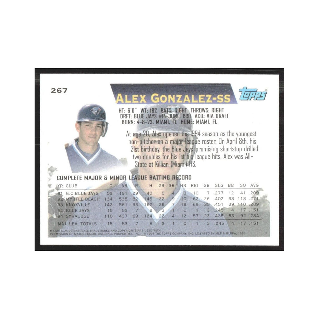1995 Topps Alex Gonzalez Blue Jays #267