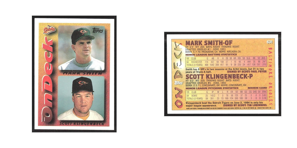 1995 Topps Mark Smith/Scott Klingenbeck Orioles #631