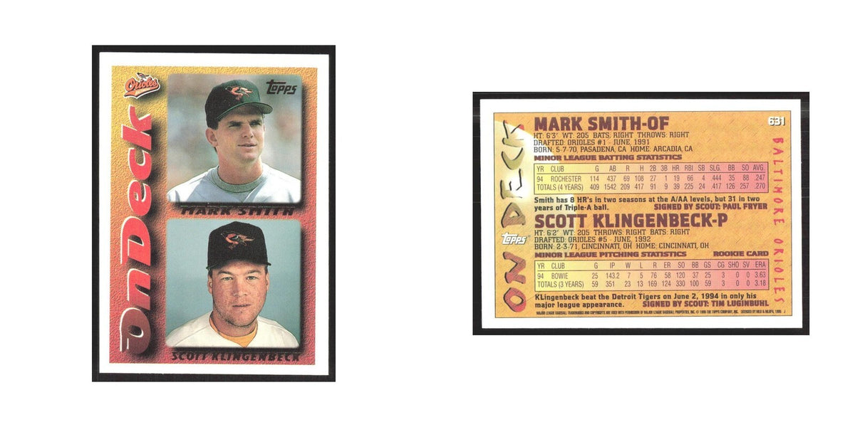 1995 Topps Mark Smith/Scott Klingenbeck Orioles #631