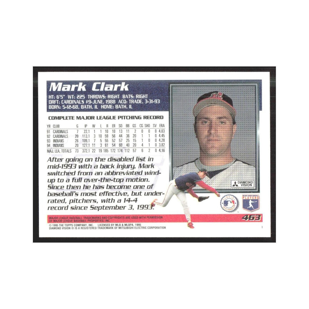 1995 Topps Mark Clark Indians #463