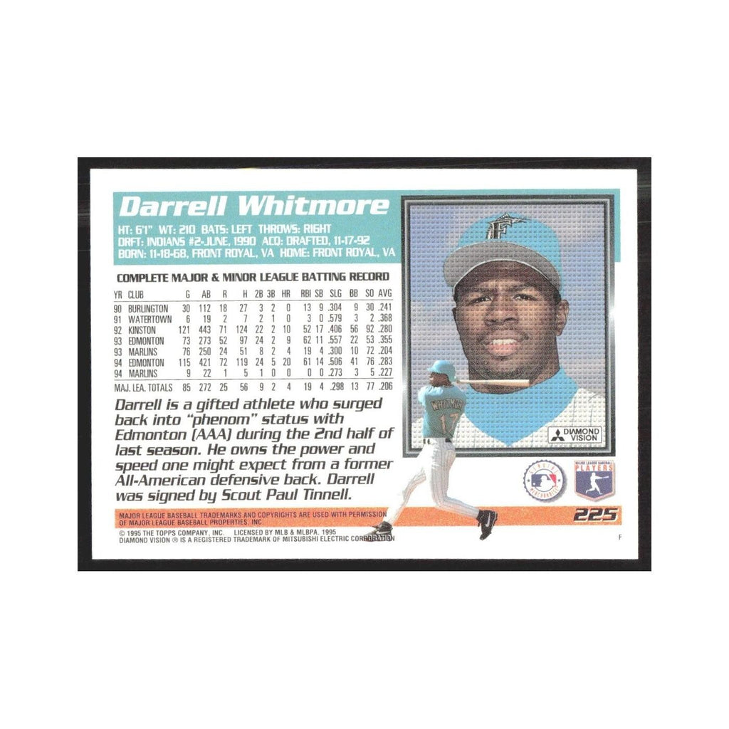 1995 Topps Darrell Whitmore Florida Marlins #225
