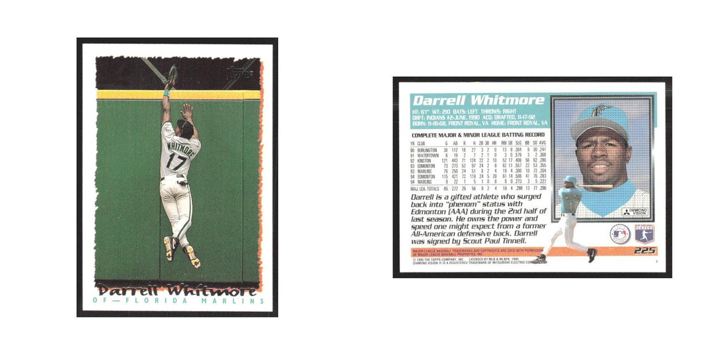 1995 Topps Darrell Whitmore Florida Marlins #225