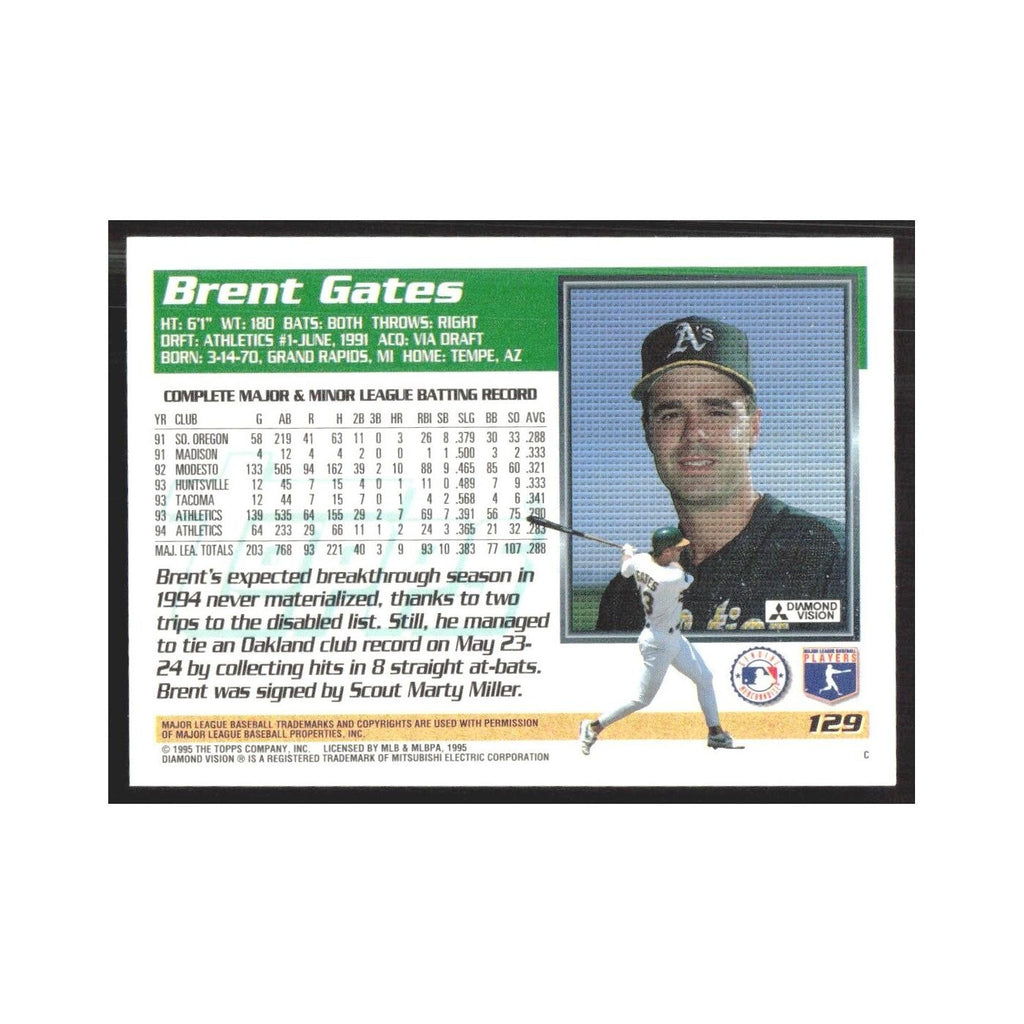 1995 Topps Brent Gates Athletics #129
