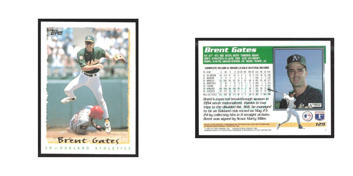 1995 Topps Brent Gates Athletics #129