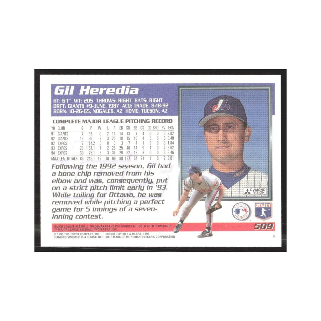 1995 Topps Gil Heredia Montreal Expos #509