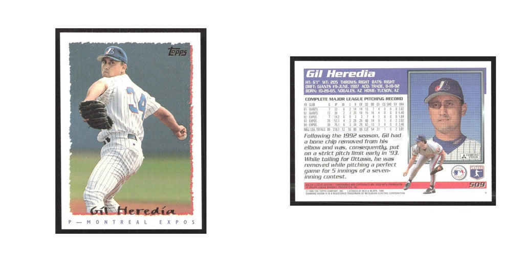 1995 Topps Gil Heredia Montreal Expos #509