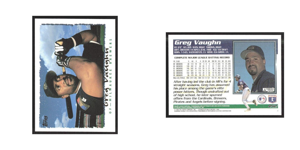 1995 Topps Greg Vaughn Brewers #452