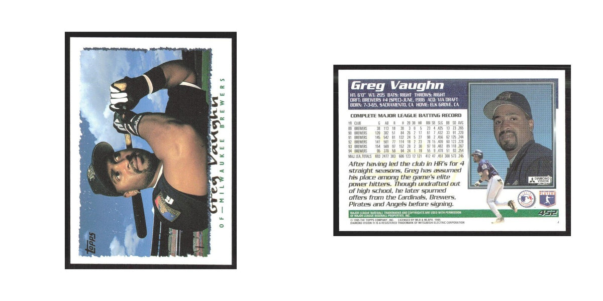 1995 Topps Greg Vaughn Brewers #452