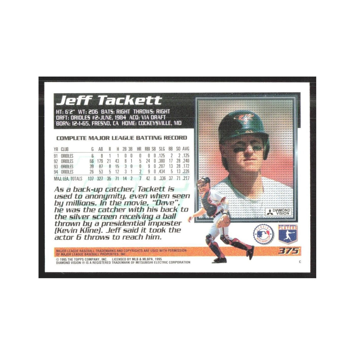 1995 Topps Jeff Tackett #375