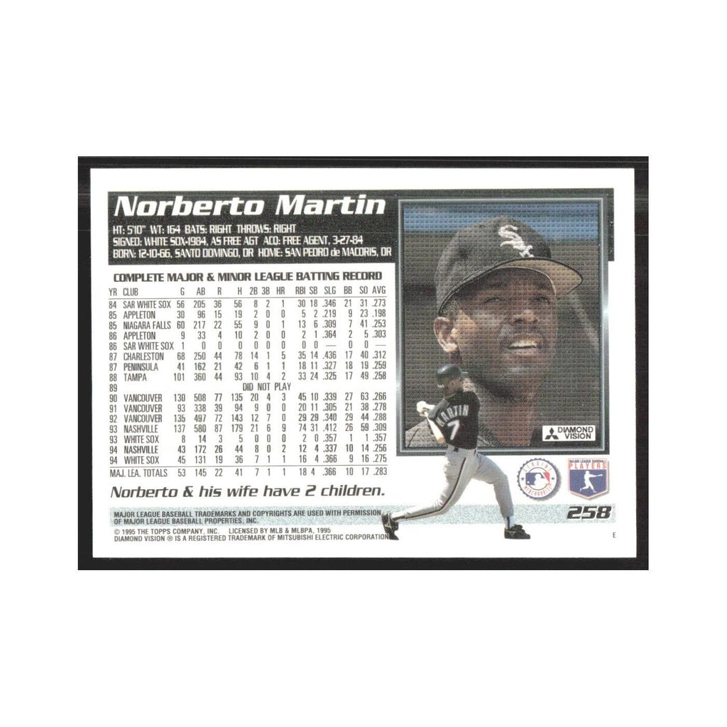1995 Topps Norberto Martin White Sox #258
