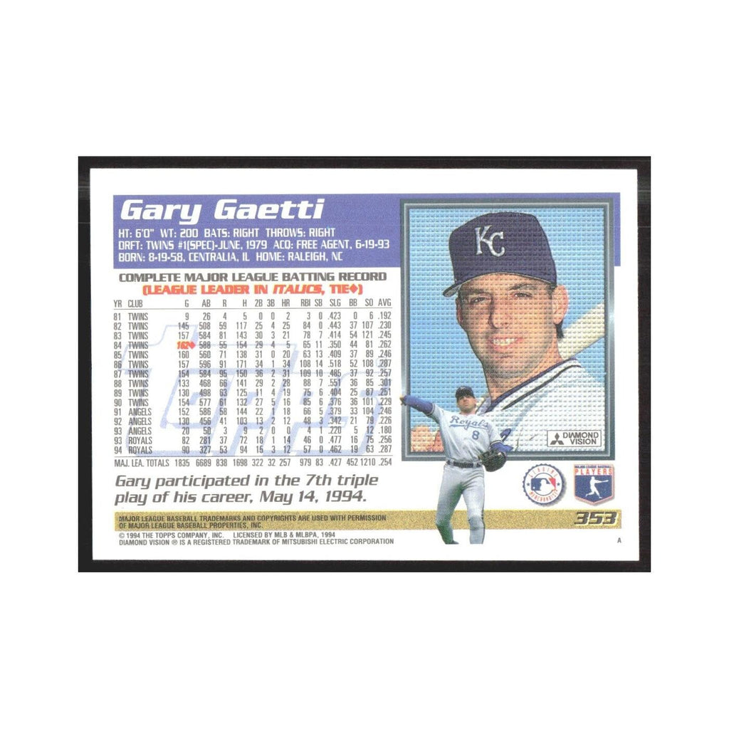 1995 Topps Gary Gaetti Royals #353