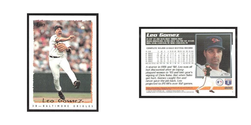 1995 Topps Leo Gomez Orioles #408