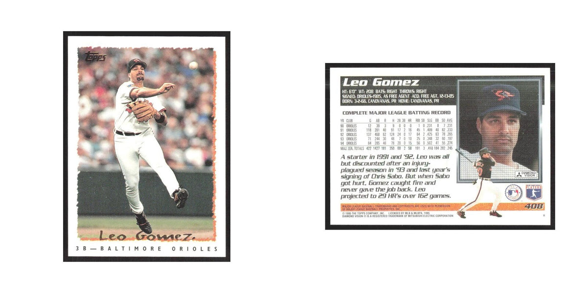 1995 Topps Leo Gomez Orioles #408