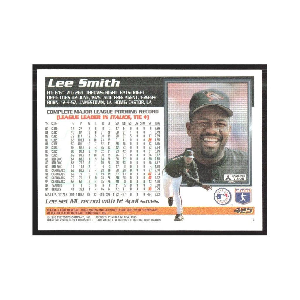 1995 Topps Lee Smith Orioles #425