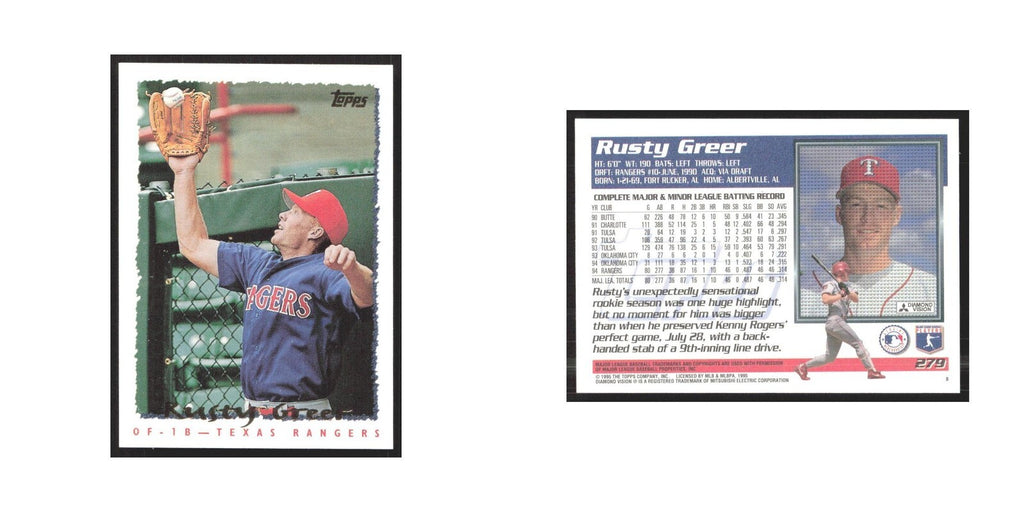 1995 Topps Rusty Greer Rangers #279