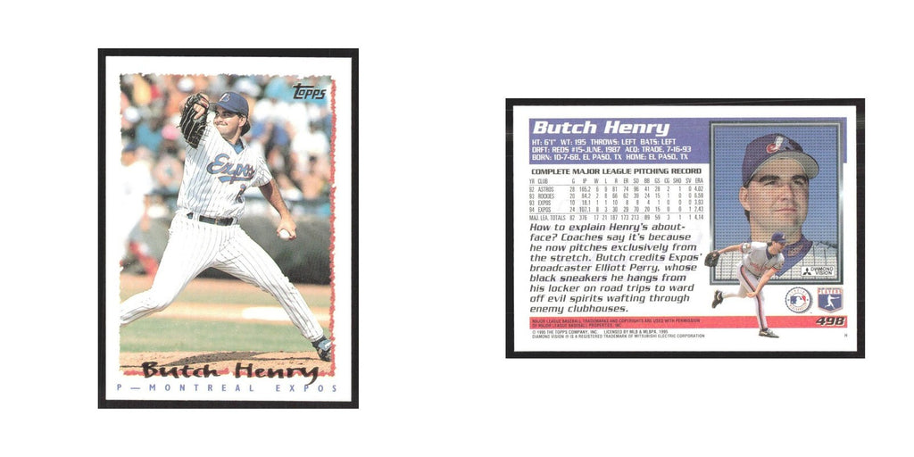 1995 Topps Butch Henry Montreal Expos #498