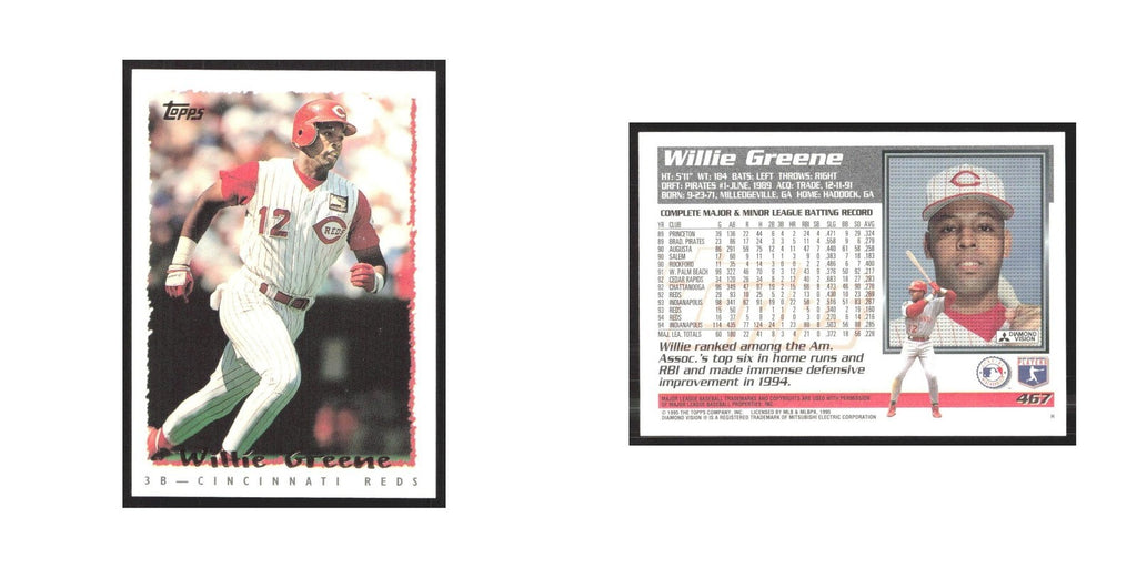 1995 Topps Willie Greene Reds #467