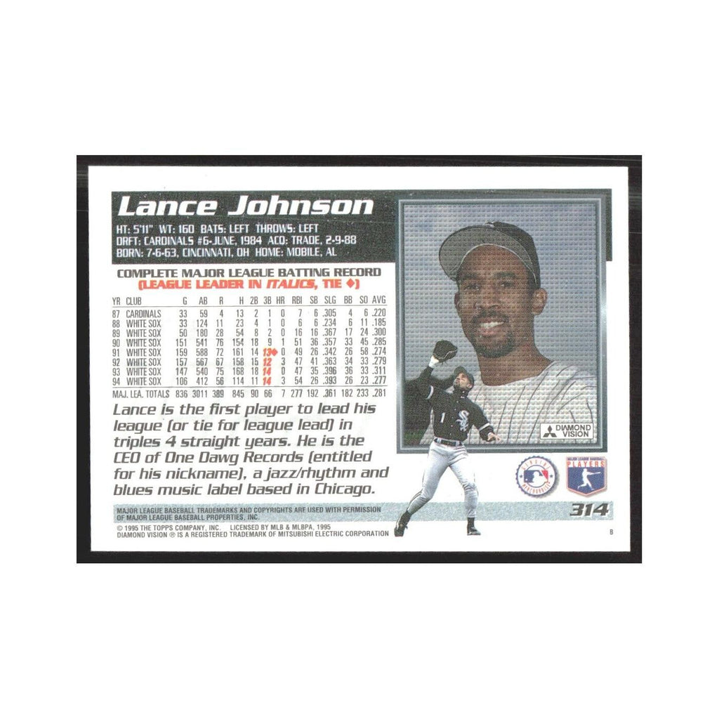 1995 Topps Lance Johnson White Sox #314