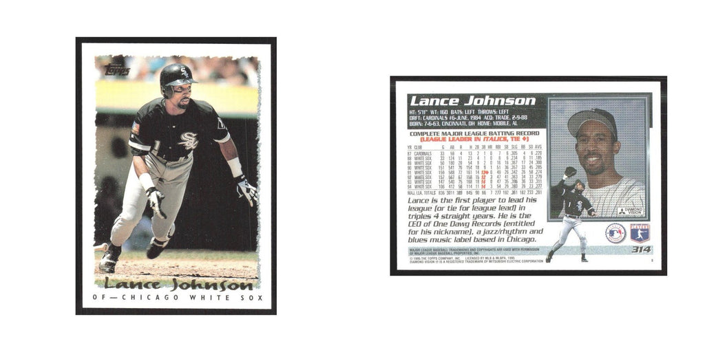 1995 Topps Lance Johnson White Sox #314
