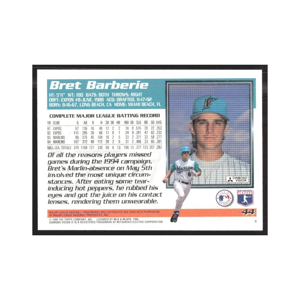 1995 Topps Bret Barberie Florida Marlins #44