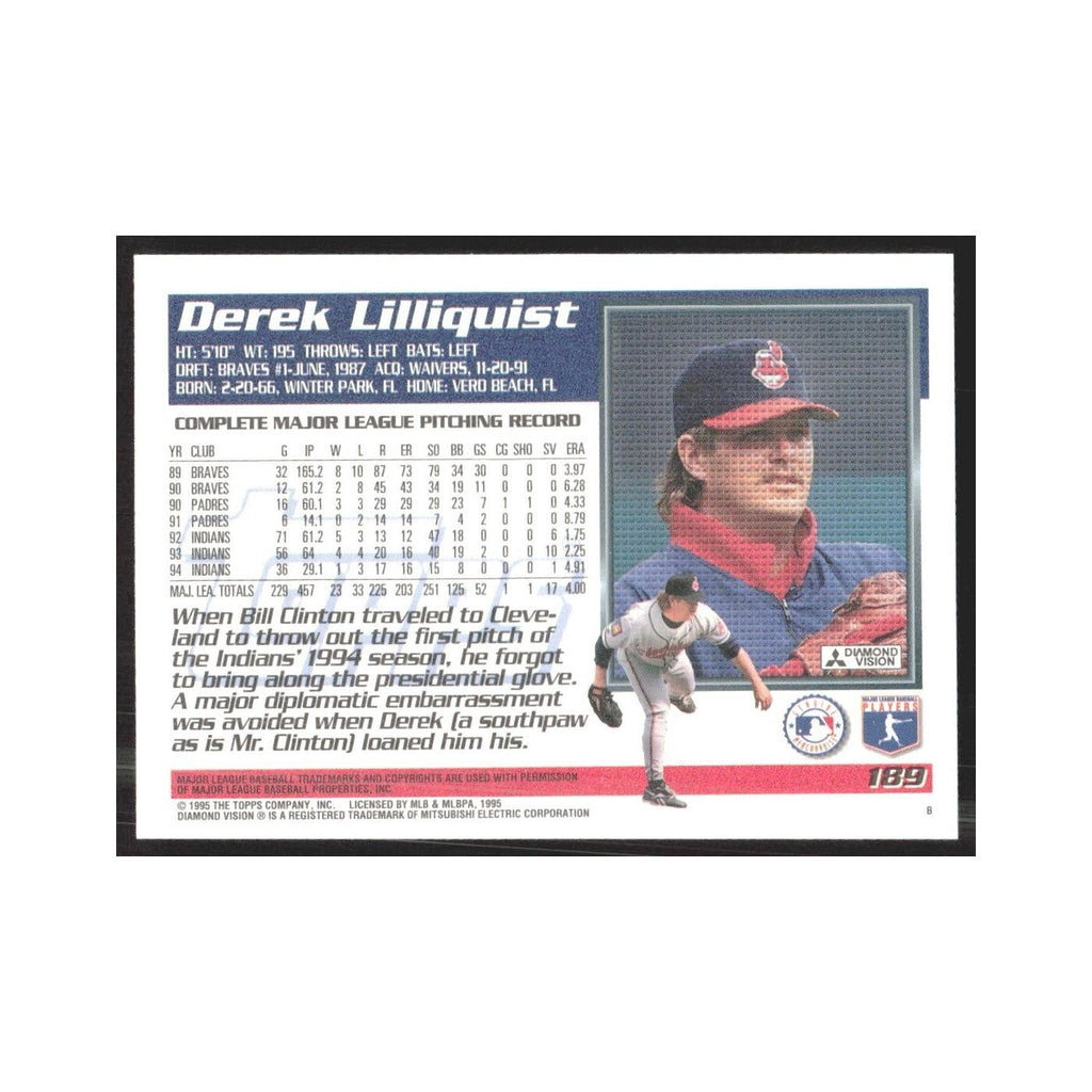 1995 Topps Derek Lilliquist Indians #189