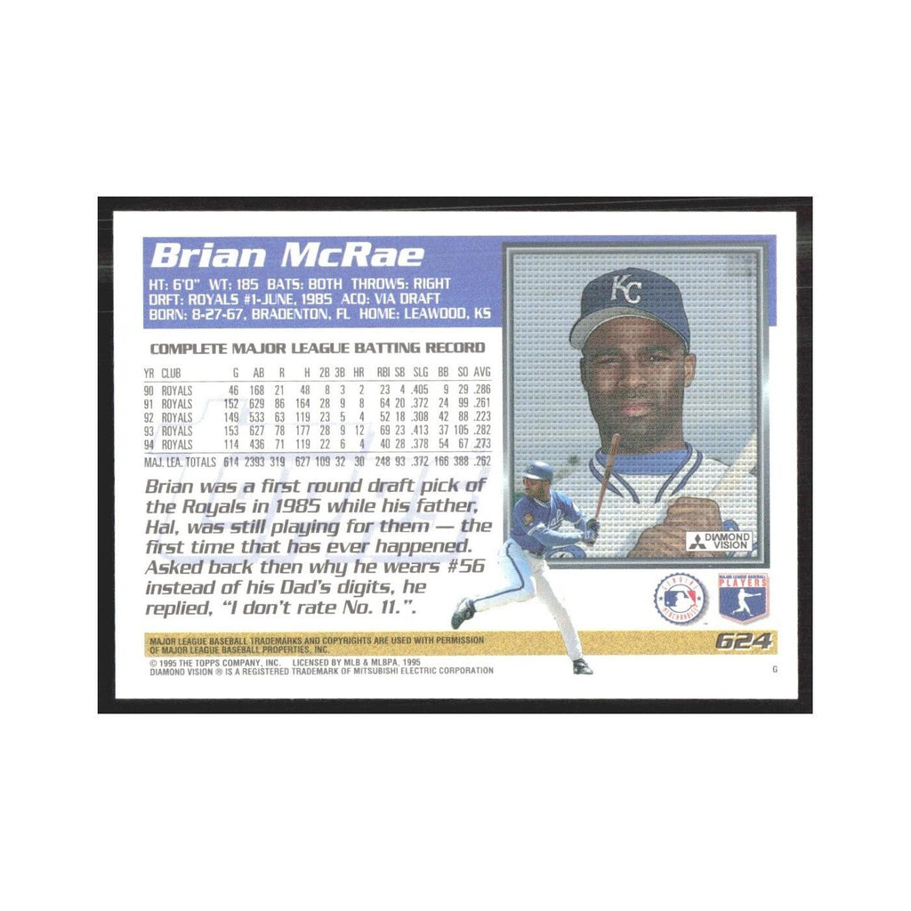 1995 Topps Brian McRae Royals #624