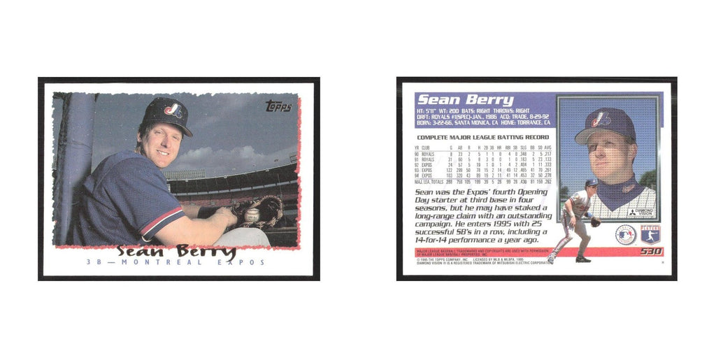 1995 Topps Sean Berry Montreal Expos #530