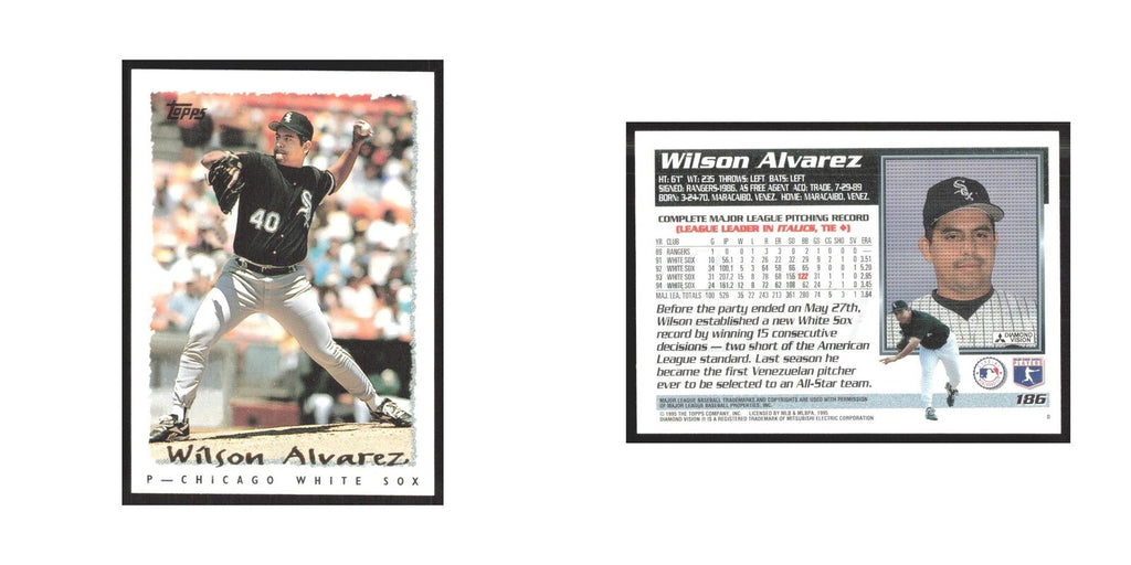 1995 Topps Wilson Alvarez White Sox #186