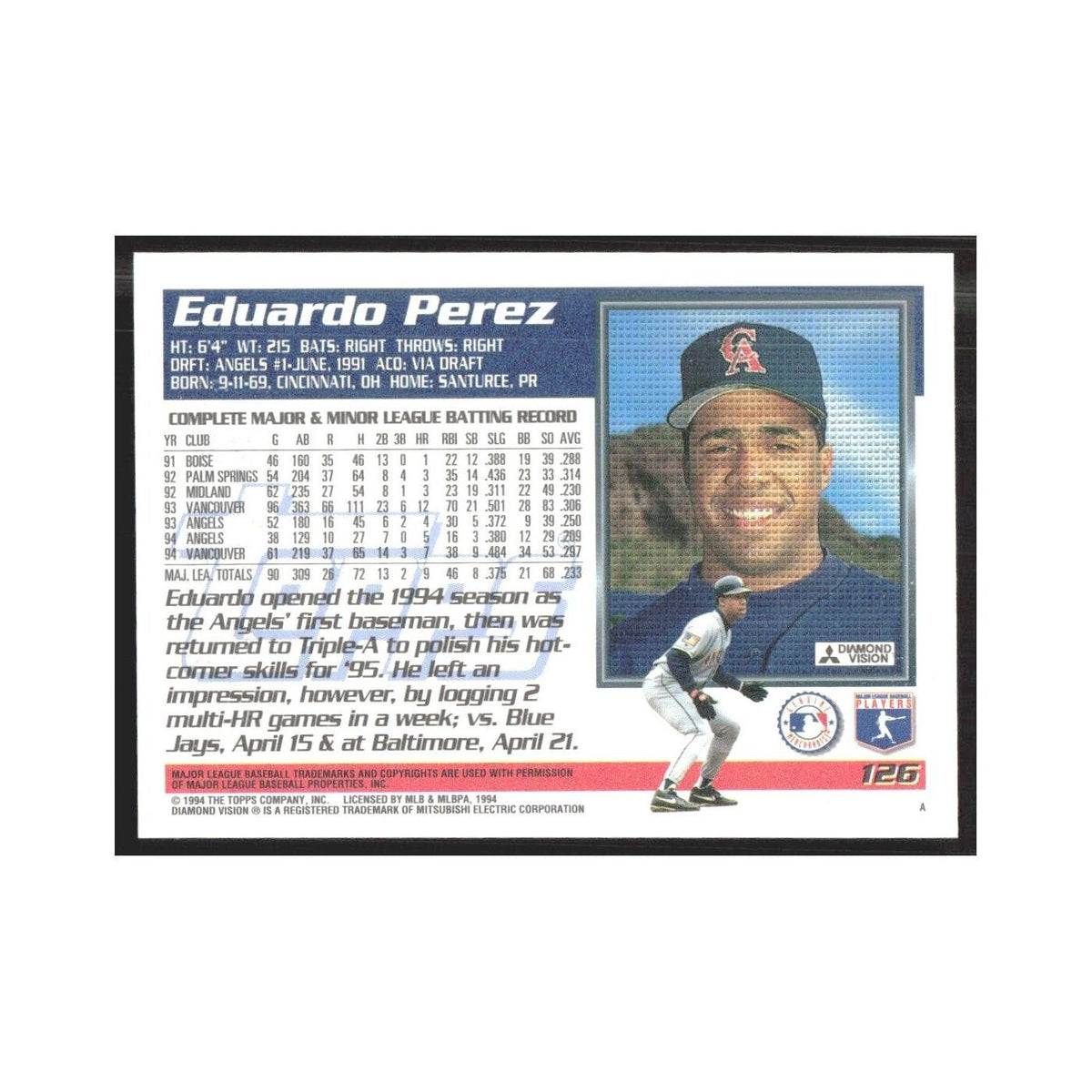 1995 Topps Eduardo Perez #126