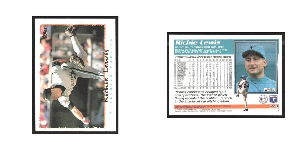 1995 Topps Richie Lewis Florida Marlins #373