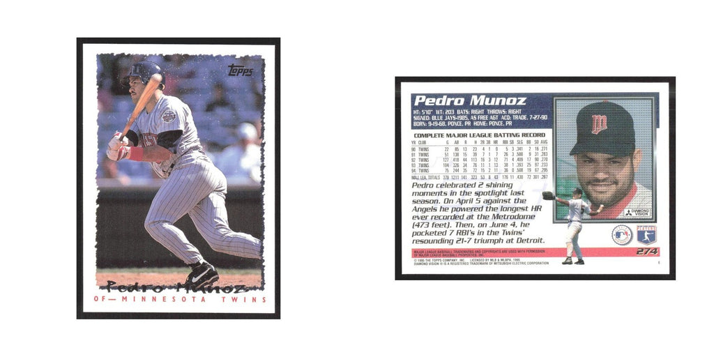 1995 Topps Pedro Munoz Twins #274