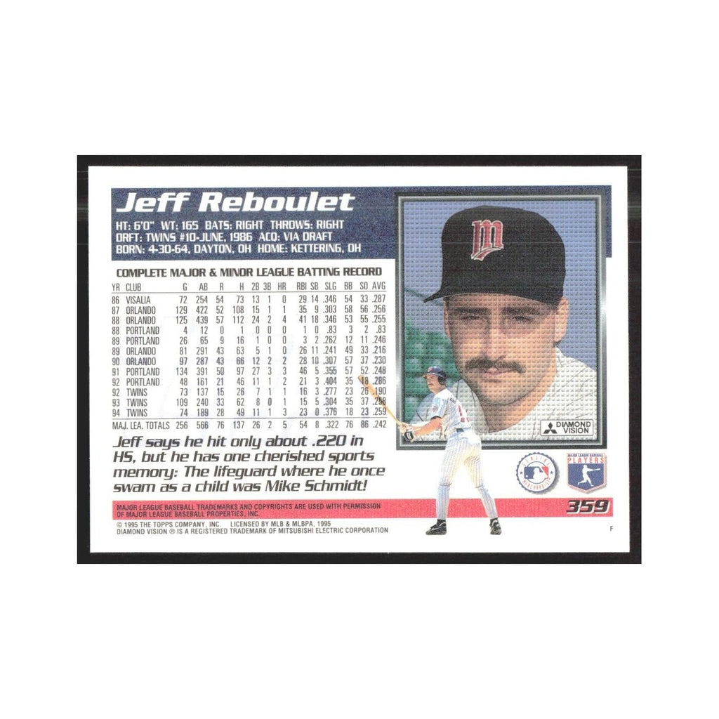 1995 Topps Jeff Reboulet Twins #359
