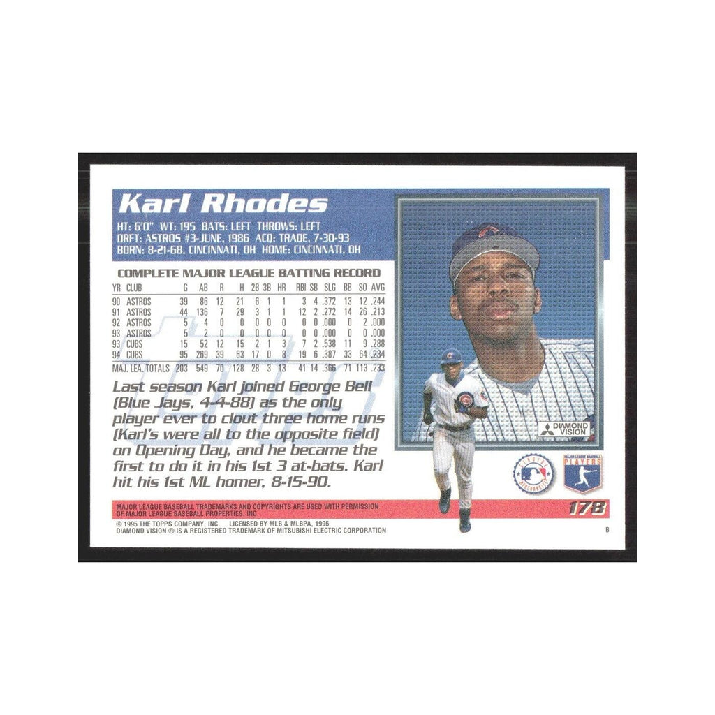 1995 Topps Karl Rhodes Cubs #178
