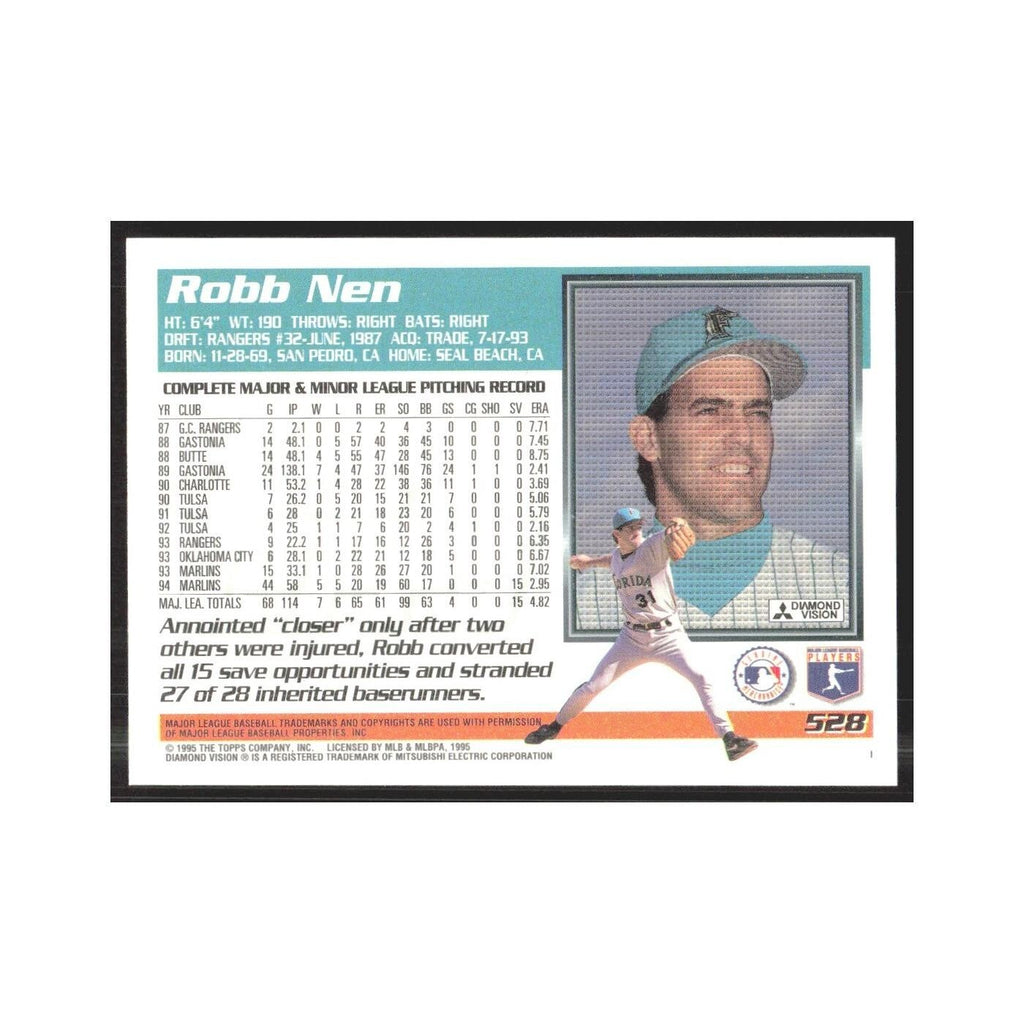 1995 Topps Robb Nen Florida Marlins #528