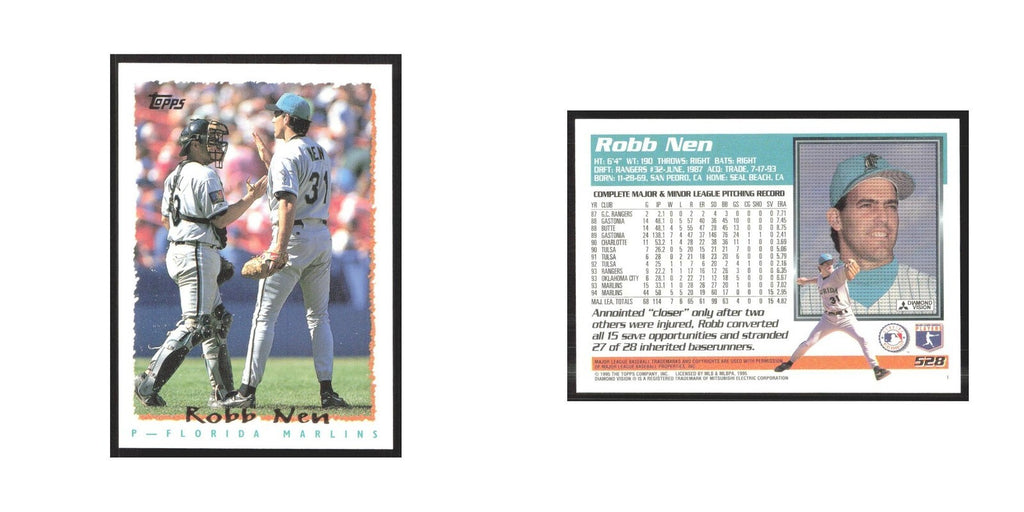 1995 Topps Robb Nen Florida Marlins #528