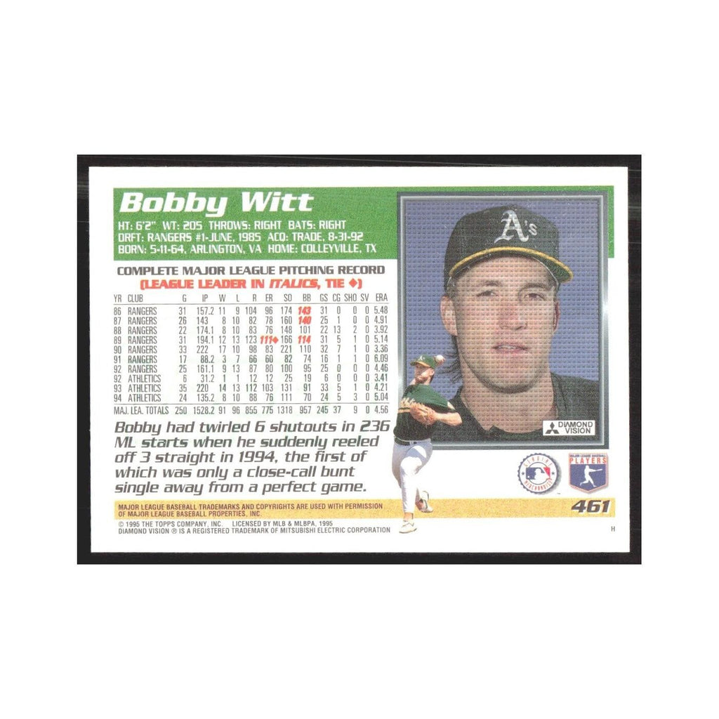 1995 Topps Bobby Witt Athletics #461