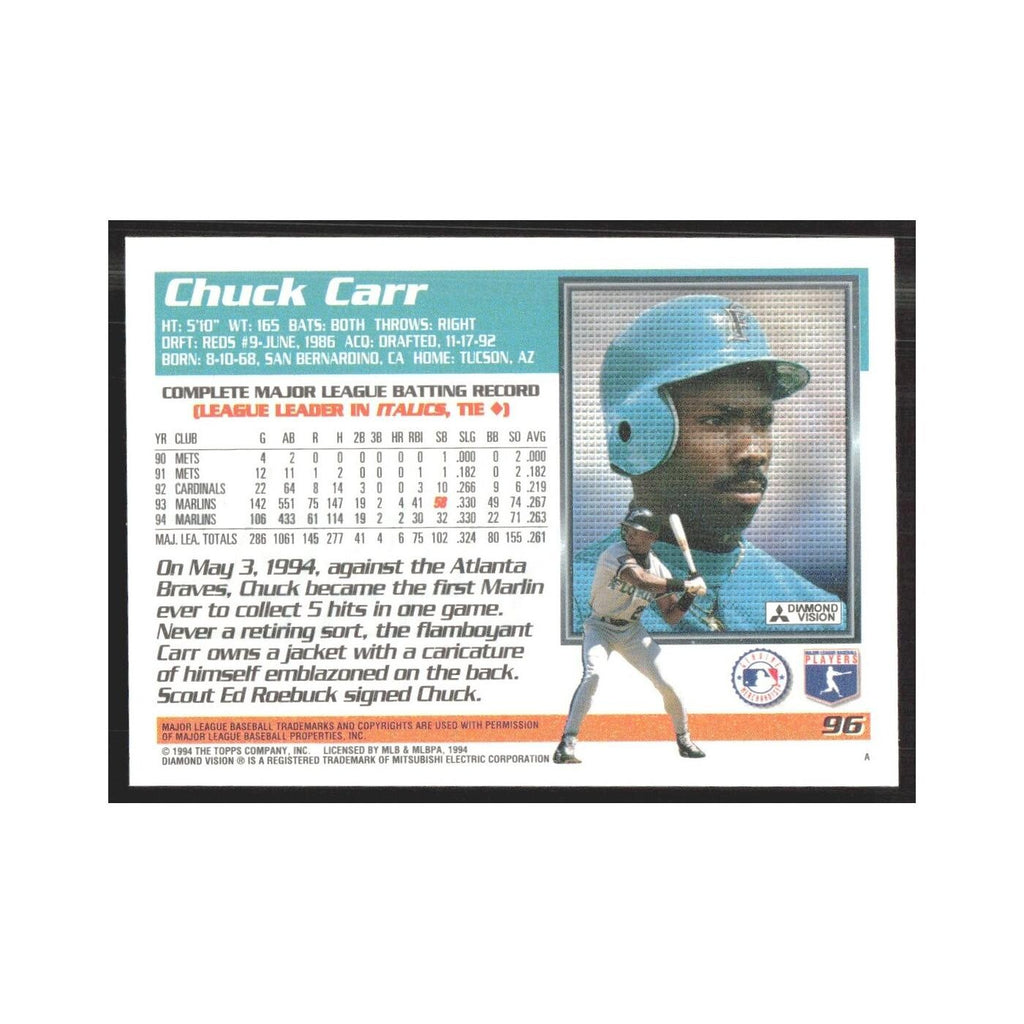 1995 Topps Chuck Carr Florida Marlins #96