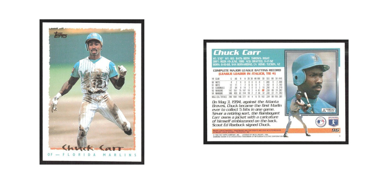 1995 Topps Chuck Carr Florida Marlins #96