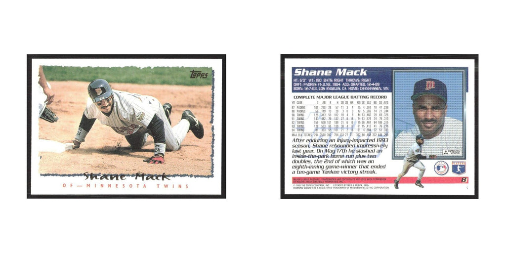 1995 Topps Shane Mack Twins #8