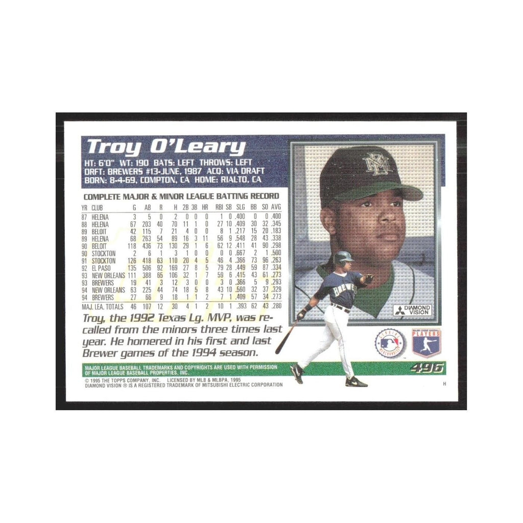 1995 Topps Troy O'Leary Brewers #496